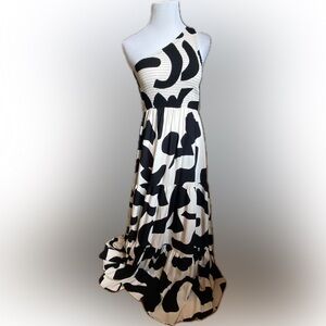 NWT Abel The Label Anthropologie One Shoulder Maxi Dress